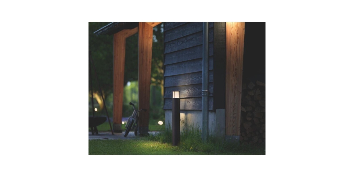 Stalp de exterior LED integrat Philip Stock Post Anthracite, 6W, alb cald...