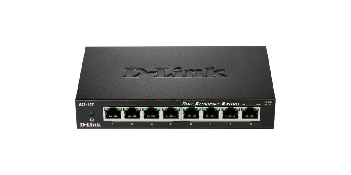 Switch D-Link DES-108, 8 port, 10/100 Mbps 