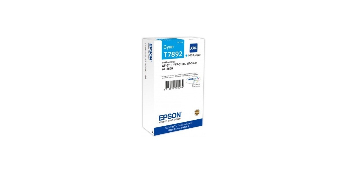 Cartus Cerneala Original Epson Cyan, T789240, pentru Workforce Pro...