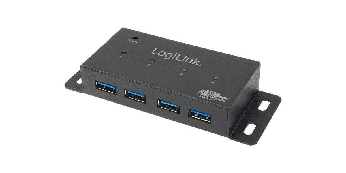 Hub extern LogiLink UA0149 cu 4 porturi USB 3.0, Negru 