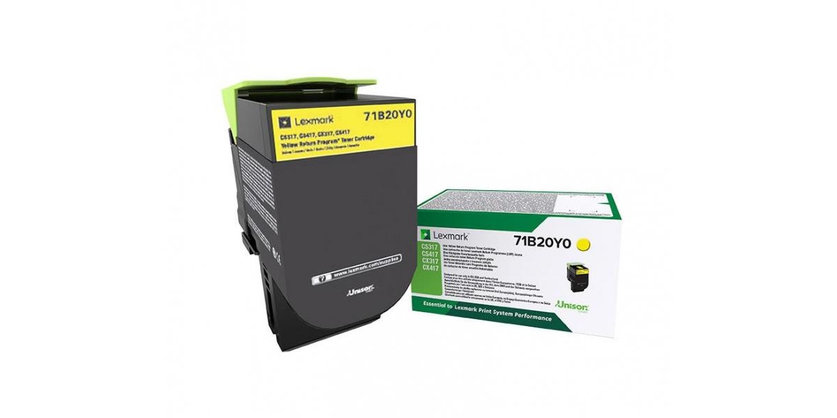 Toner Lexmark 71B20Y0, yellow ,return program ,2.3k,CX317DN/417DE,...