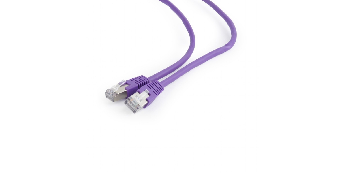 Cablu Patch Cord FTP GEMBIRD Cat6, 0.5m, Violet, AWG26, Ecranat - PP6-0.5M/V 