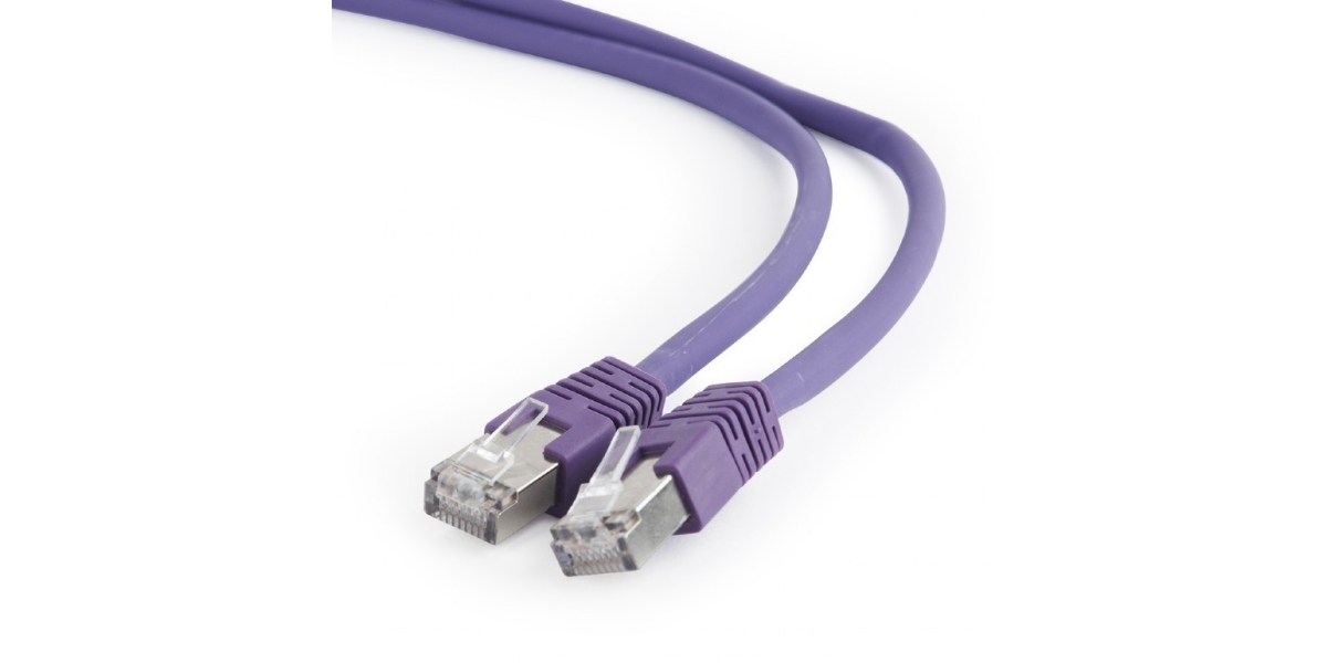 Cablu Patch Cord S/FTP GEMBIRD Cat6a LSZH Cupru 1m Violet AWG27 Dublu Ecranat...