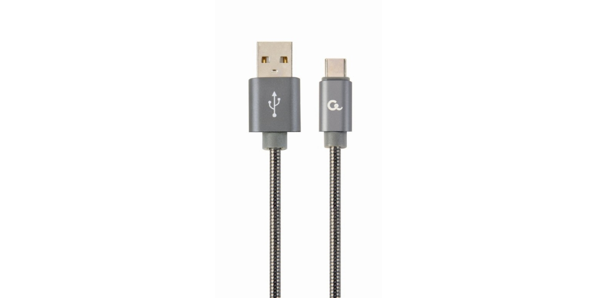 Cablu Premium Gembird USB 2.0 (T) la USB 2.0 Type-C (T), 1m, Gri Metalic cu...