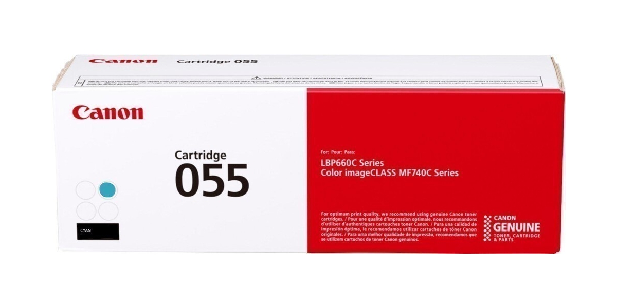 Toner Canon CRG055C Cyan, capacitate 2.1k pagini, pentru LBP66x, MF74x. 