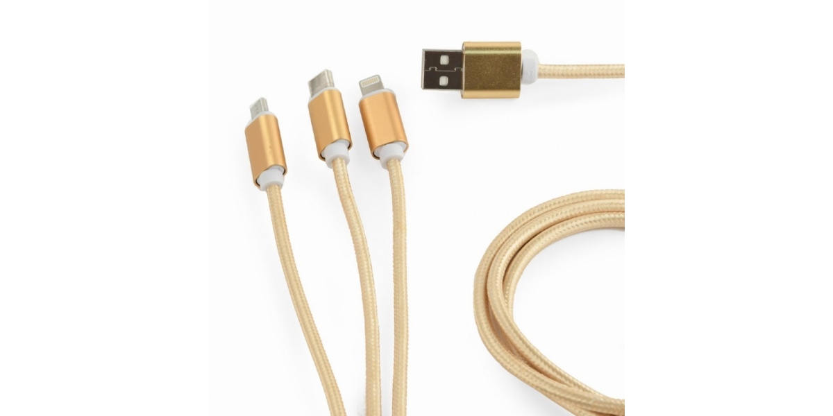 Cablu alimentare si date GEMBIRD 3 + 1, USB 2.0 (T) la Lightning (T) +...