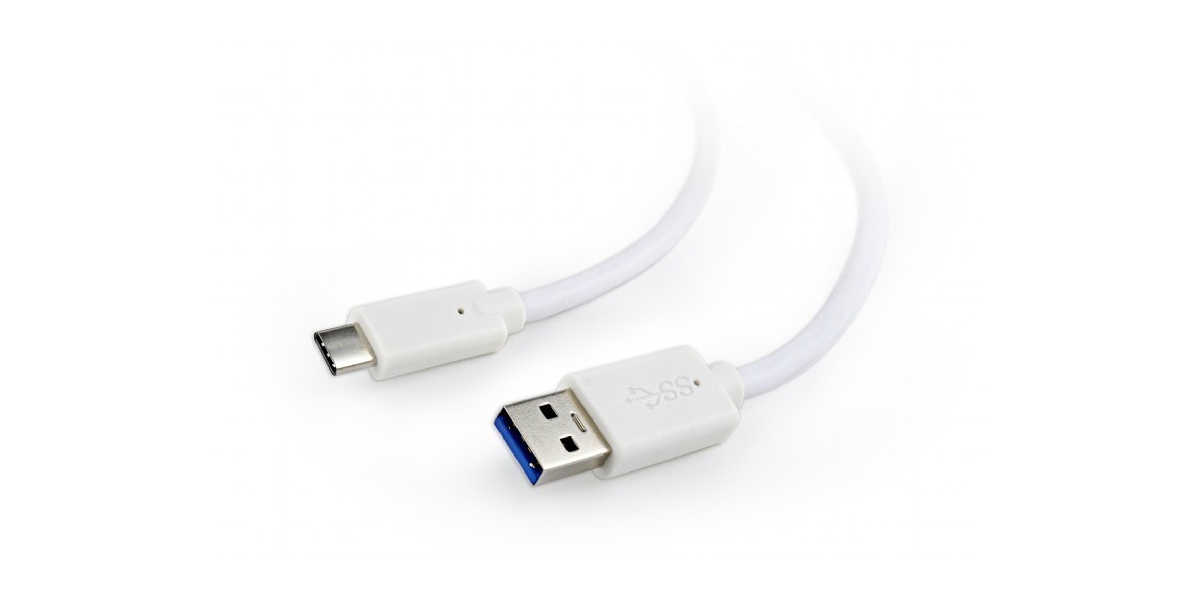 Cablu alimentare si date Gembird USB 3.0 la USB 3.1 Type-C, 0.1m, alb...