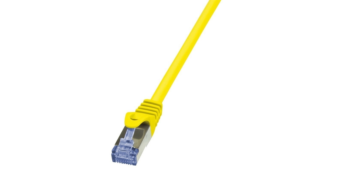 Cablu de retea LogiLink Cat6a S/FTP LSZH 3m galben AWG26 dublu ecranat CQ3067S 