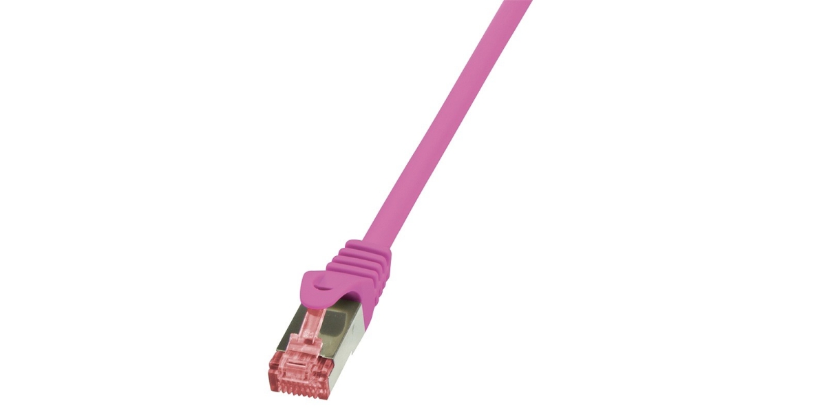 Cablu Patch Cord S/FTP Logilink Cat6, LSZH, 2m, Roz, AWG27, Dublu Ecranat...