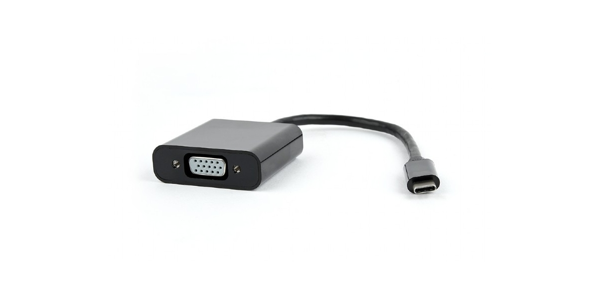 Cablu Video Gembird USB 3.1 Type-C la VGA, 15cm, Full HD, Negru (AB-CM-VGAF-01) 