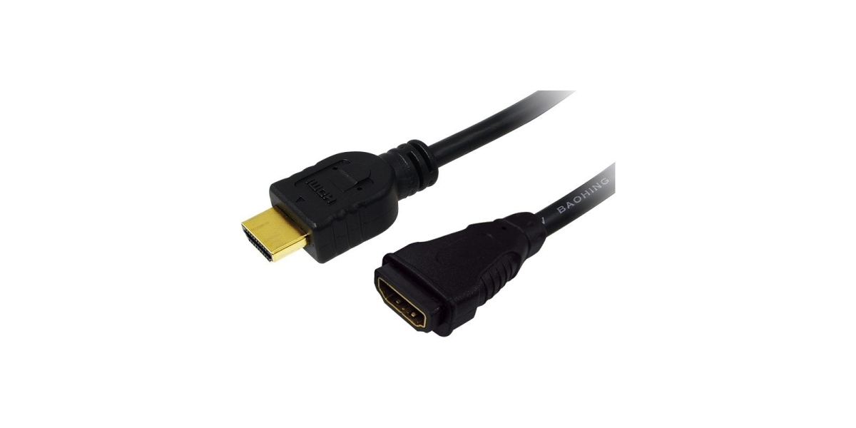 Cablu Video LogiLink, Adaptor HDMI (T) la HDMI (M), 1m, Conectori Auriti, 4K...