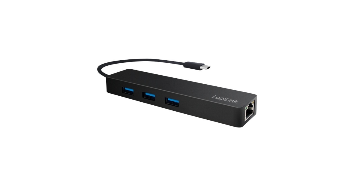 HUB Extern LogiLink UA0313 - 3x USB 3.0, USB 3.2 Gen 1 Type-C, Gigabit...