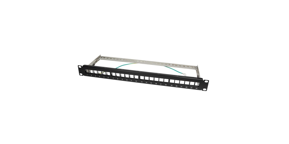 KEYSTONE PANEL LOGILINK, 1U pentru rack 19", 24 Ports, shielded, black "NK4042" 