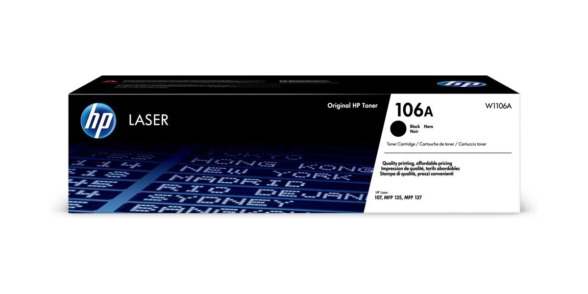 Toner HP W1106A, black, 1k, HP Laser 107a, HP Laser 107w , HP Laser MFP 135a,...