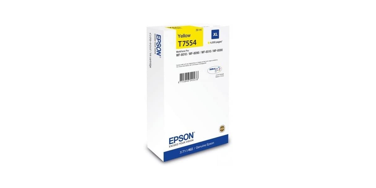 Cartus cerneala Epson T75544, yellow, 4000 pagini, pentru WF-8590DWF,...