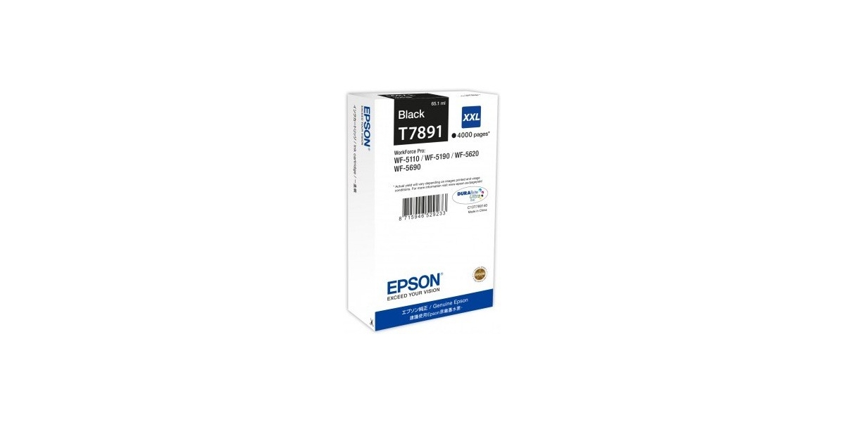 Cartus Cerneala Original Epson Black, T7891, pentru Workforce Pro Wf-5620Dwf,...