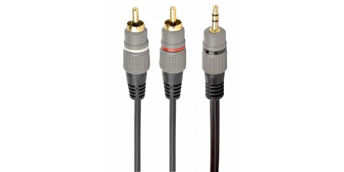 Cablu Audio Stereo Gembird 3.5mm Jack la 2xRCA 5m Conectori Auriti CCA-352-5M 