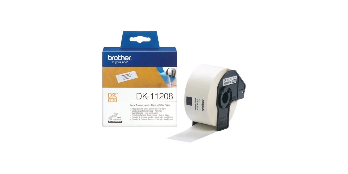 Etichete de hartie Original Brother Black on White, DK11208, pentru P-TOUCH...