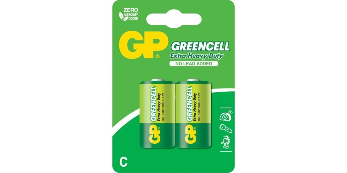 Baterie GP Batteries Greencell C (R14) 1.5V carbon zinc, blister 2 buc....