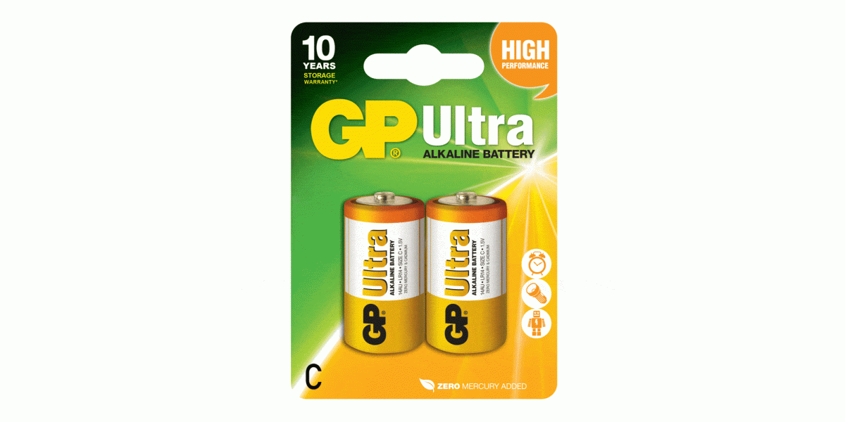 Baterie GP Batteries, Ultra Alcalina C LR14 1.5V alcalina, blister 2 buc 