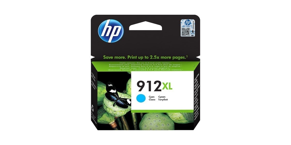 Cartus Cerneala Original HP Cyan, Nr.912XL, pentru OfficeJet 8013|8023, 825,...