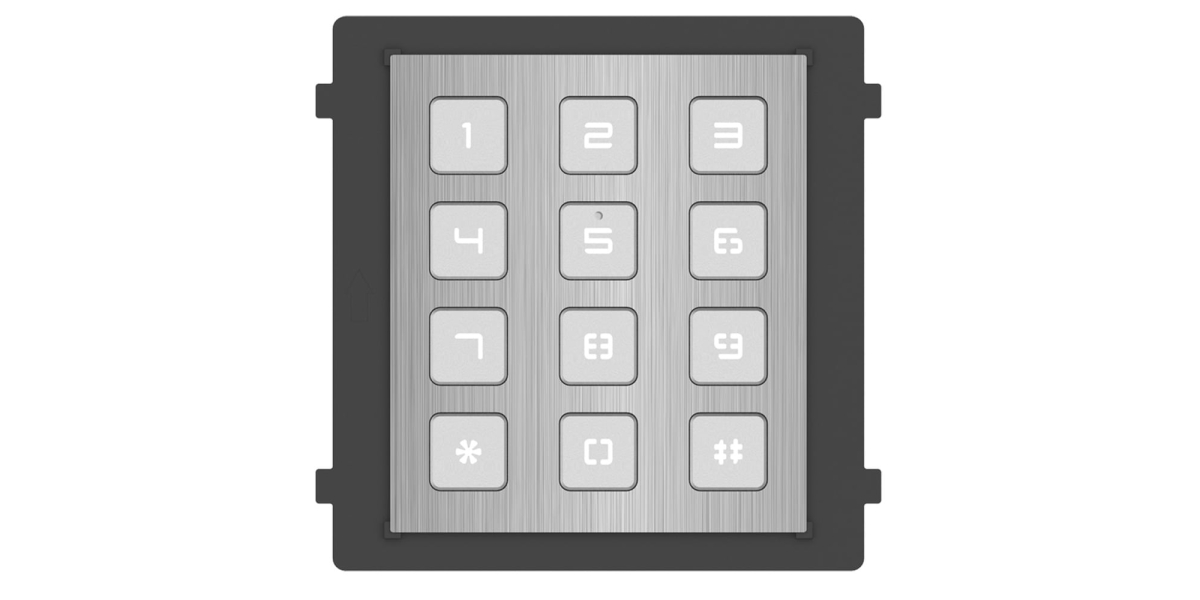 Modul de extensie videointerfon cu tastatura Hikvision DS-KD- KP/S, negru 