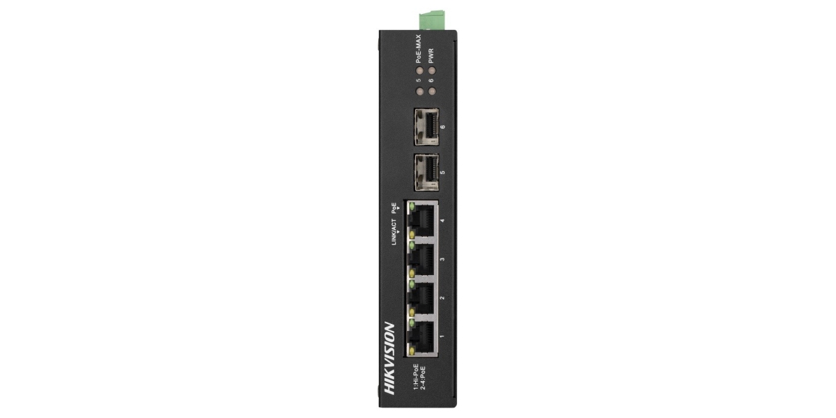 Switch Hikvision DS-3T0506HP-E/HS, 4-Port, PoE 