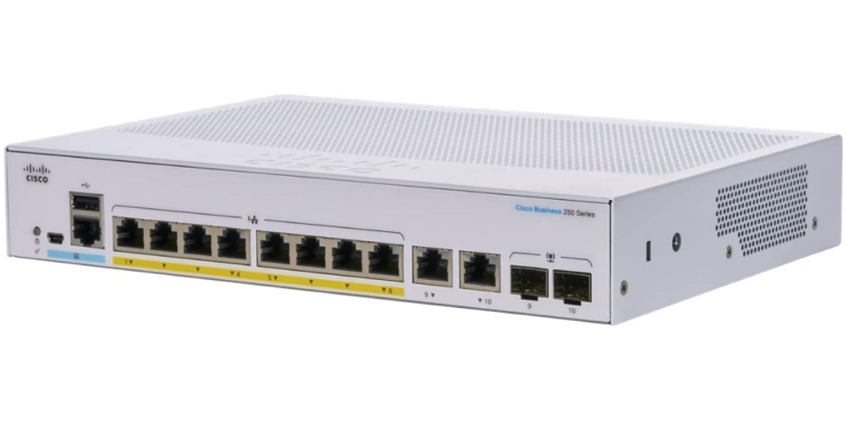 Switch PoE Cisco CBS250 Smart, 8 x Gigabit, 2 x SFP, managed, rackabil,...