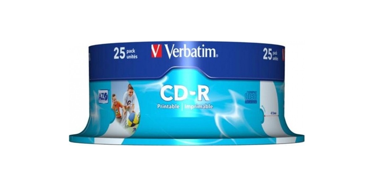 CD-R Verbatim 700MB, 80 minute, 52x, 25 bucati, spindle, printabil...