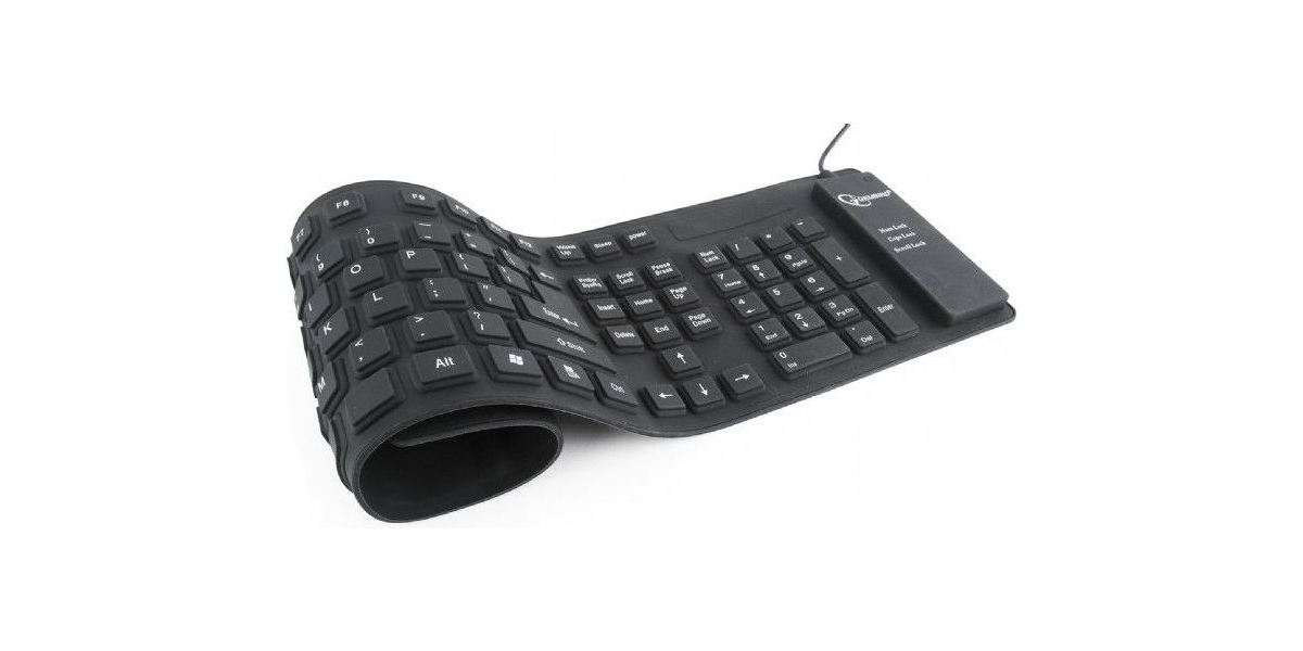 Tastatura Flexibila Silicon Gembird KB-109F-B - Rezistenta la Apa si Praf,...