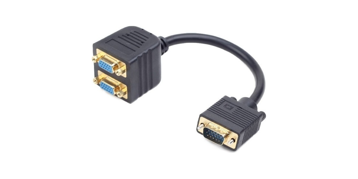 Cablu video GEMBIRD Splitter VGA (T) la 2 x VGA (M), 20cm, negru, CC-VGAX2-20CM 