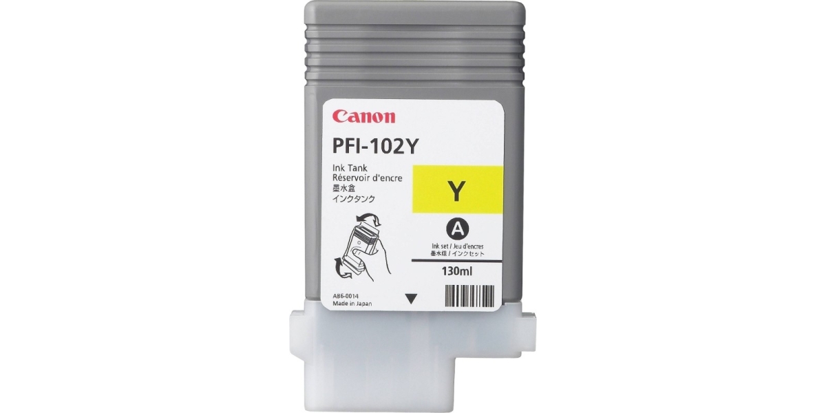 Cartus cerneala Canon PFI-102Y, yellow, capacitate 130ml, pentru Canon LP17,...