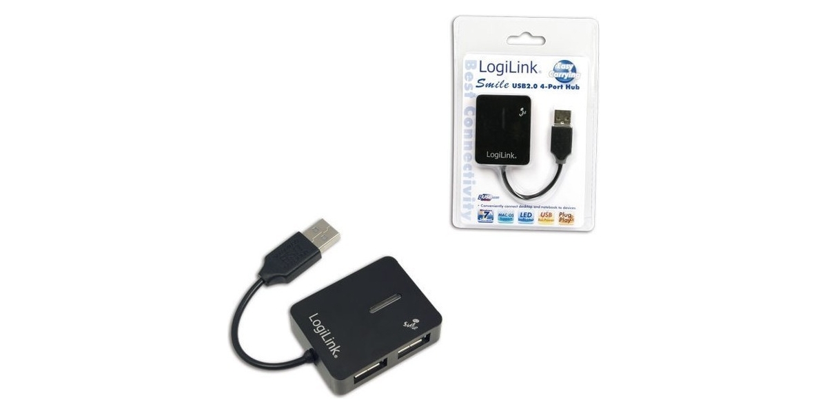 HUB extern LOGILINK UA0139, USB 2.0 x 4, conectare prin USB 2.0, 0.05 m,...