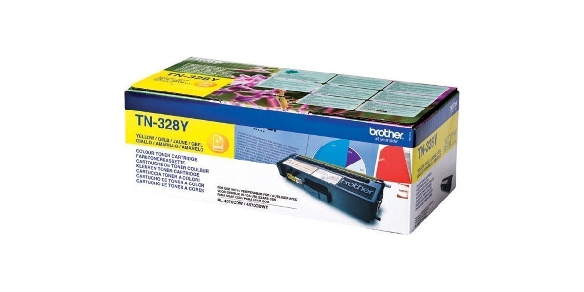 Toner Original Brother Yellow, TN328Y, pentru HL-4570|MFC-9970|9270, 6K,...