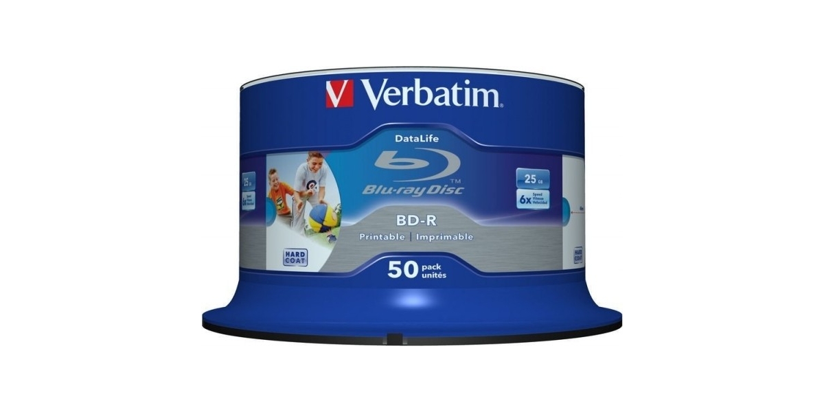 BD-R VERBATIM 25GB, viteza 6x, 50 buc, Single Layer, spindle, printabil,...