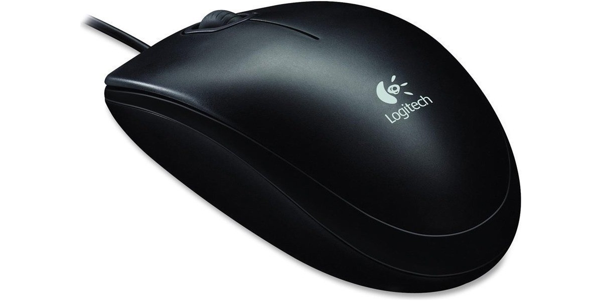 Mouse Logitech B100, cu fir, USB, optic, 800 dpi, negru 367970