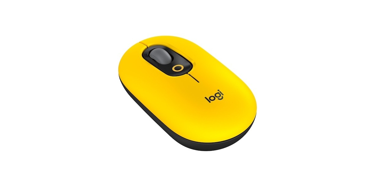 Mouse wireless Logitech POP cu emoji - Galben intens - 2.4GHz/BT - EMEA -...