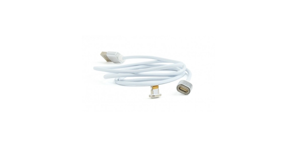 Cablu Gembird USB 2.0 (T) la Lightning (T) cu Conector Magnetic, 1m, Alb -...