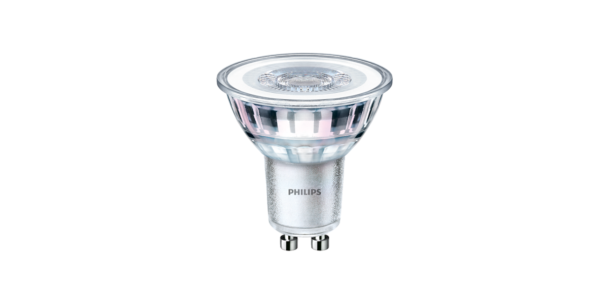 Batch 3 bulbs LED spot Philips Classic, GU10, 4.6W (50W), 390 lm, cold white...