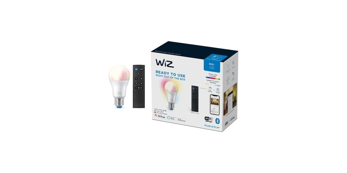 Bec LED RGB Inteligent WiZ Connected A60 , Wi-Fi + Bluetooth, E27, 8W (60W) +...