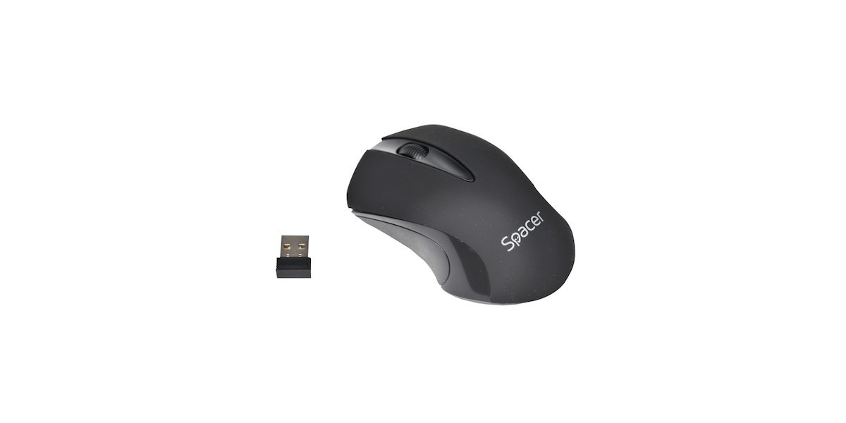 Mouse Spacer SPMO-W12, wireless, optic, 1000 dpi, negru 