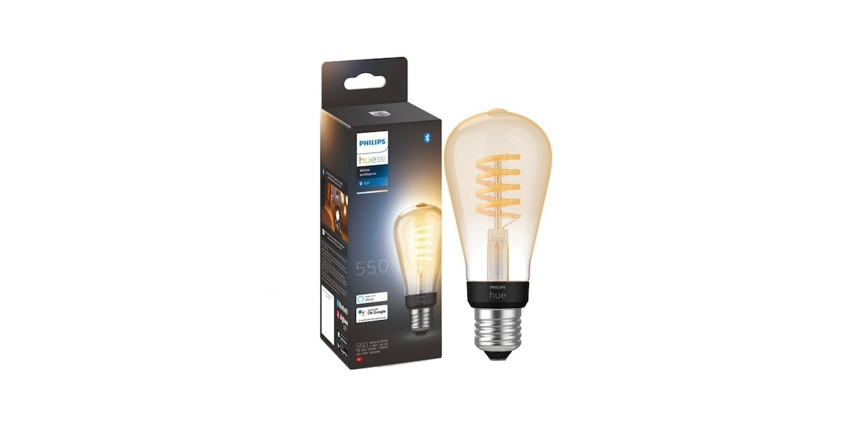 Philips Hue Filament Edison Vintage Smart LED Bulb, Bluetooth, Zigbee, ST64,...