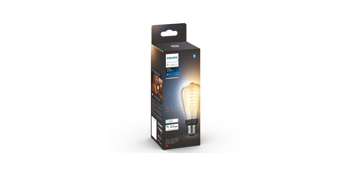 Philips Hue Filament Edison Vintage Smart LED Bulb, Bluetooth, Zigbee, ST64,...