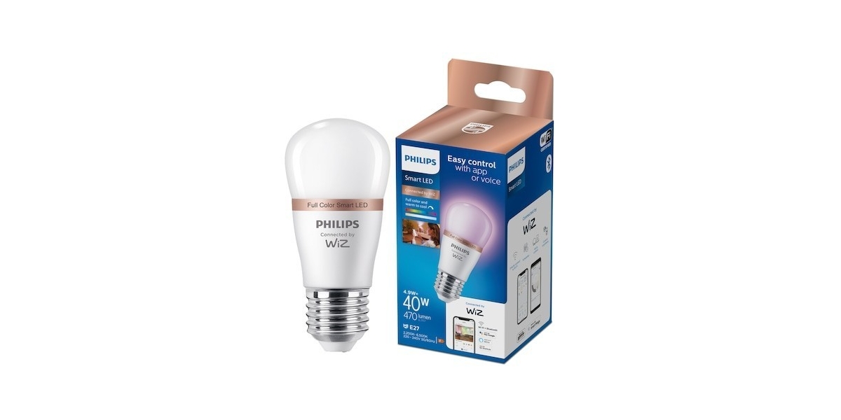 Smart RGB LED bulb Philips Bulb, Wi-Fi, Bluetooth, P45, E27, 4.9W (40W), 470...