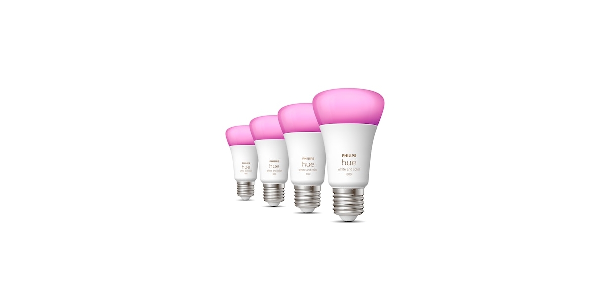 Pachet 4 Becuri LED inteligente Philips Hue RGB, Bluetooth, Zigbee, A60, E27,...