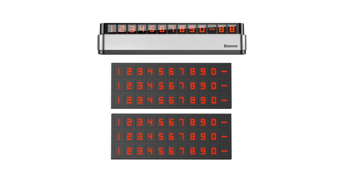 Suport numar de telefon in parbriz Auto Baseus ACNUM-B0S - Argintiu 391828