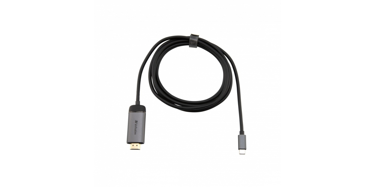 Cablu video VERBATIM 4K, USB Type-C la HDMI, 1.5m, brushed metal (49144) 