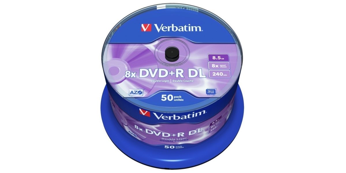 DVD+R VERBATIM 8.5GB, 240min, viteza 8x, 50 buc, Double Layer, spindle,...