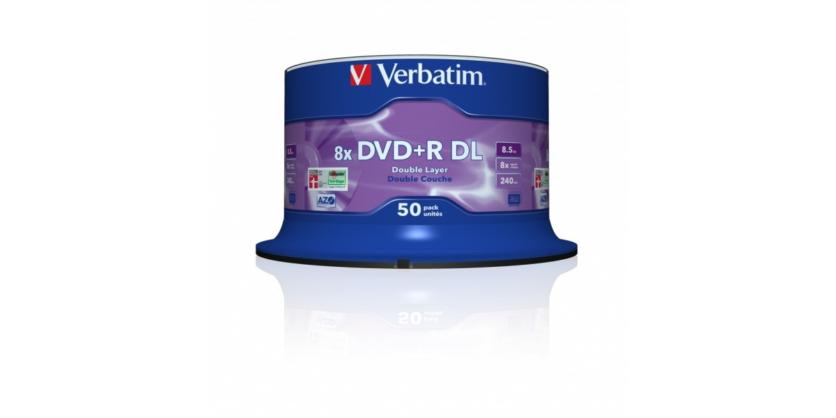 DVD+R VERBATIM 8.5GB, 240min, viteza 8x, 50 buc, Double Layer, spindle,...