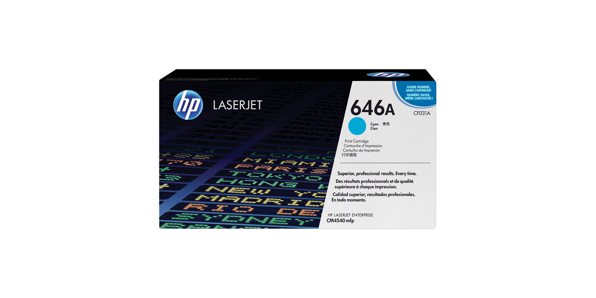 Toner Original HP Cyan, nr.646A, pentru Color LaserJet CM4540, 12.5K, CF031A 